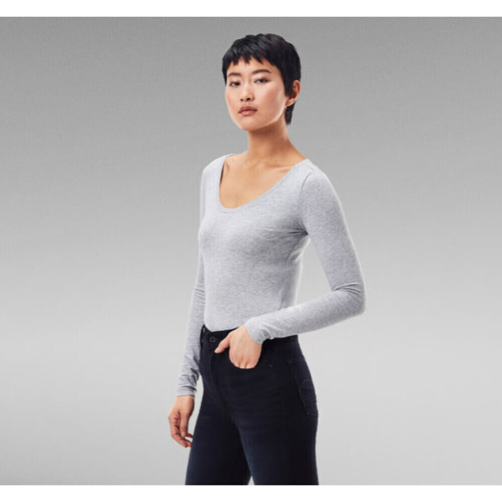 G-STAR RAW Women's basic long sleeve Top in grey size M FITS AS S